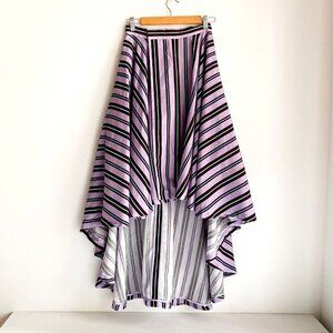 G.V.G.V Lavender Purple Striped high Low Rexcell  Skirt 36 Made in Japan